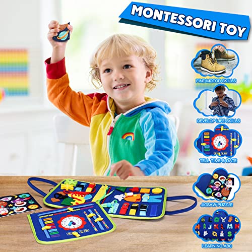 Guolely Busy Board Montessori Toy Activity Developing Sensory Board - Blue - Like New