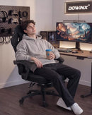 DOWINX GAMING CHAIR BREATHABLE FABRIC FABRIC WITH GEL PAD LS-66D57D-04 - BLACK - Like New