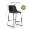 NEWBULIG COUNTER HEIGHT BARSTOOLS WITH LEATHER BACK SET OF 2 26" - BLACK - Like New