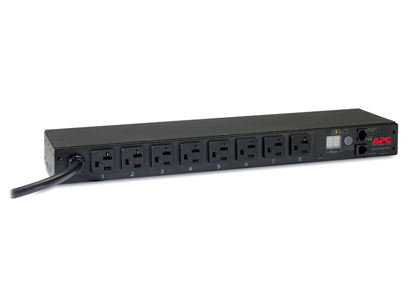 Schneider Electric Rack PDU, Metered, 1U, 20A, 120V, (8) 5-20 - Metered - NEMA