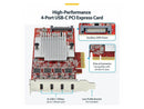 StarTech.com 4-Port USB Type-C PCIe Card - USB 3.2 10Gbps - USB-C PCI Express