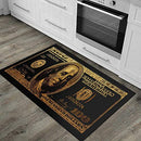 100 Dollar Bill Rugs Black Gold Bathroom Runner Rug Non-Slip 24”x36” B092M3YD4P - Brand New