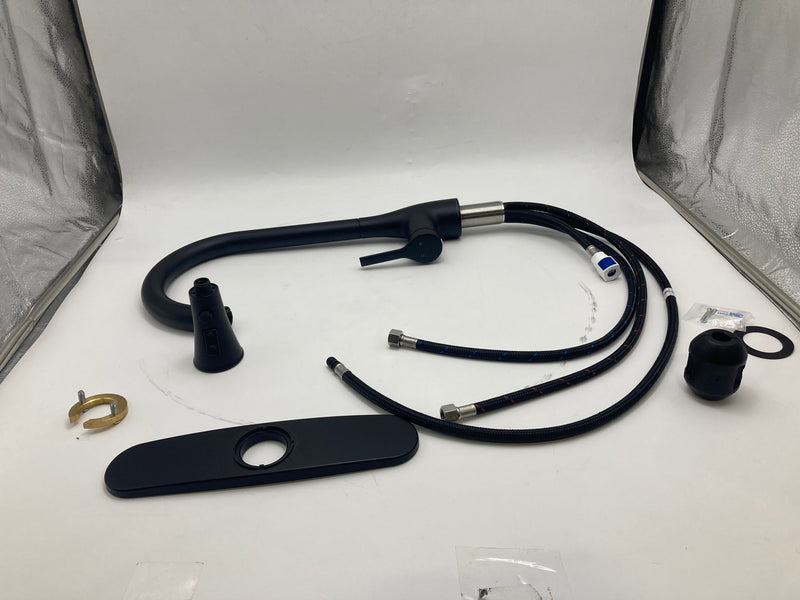 FLOW BY BEMIS FLOW CLASSIC SERIES SINGLE-HANDLE PULL-DOWN FAUCET - MATTE BLACK - Like New