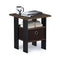 FURINNO ANDREY END TABLE SIDE NIGHT STAND BEDSIDE WITH BIN DRAWER - WALNUT/BROWN - Like New