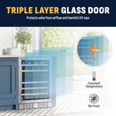 NewAir 24" Wine Cooler, 46 Bottle Dual Zone Wine Refrigerator - Stainless Steel - Like New