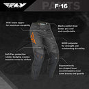 Fly Racing F-16 Motorsports Pants, Performance Apparel (Grey/Orange) Size 36 - Brand New