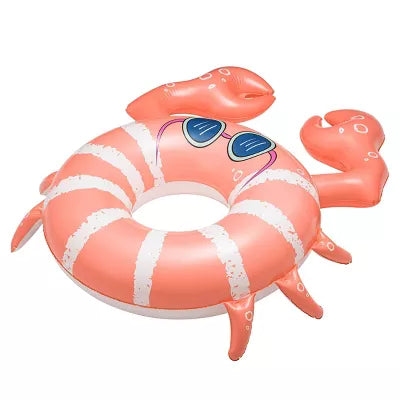 SUN SQUAD CRAB SWIM TUBE WATER FLOATS AND INFLATABLES - PINK/WHITE - Like New