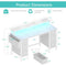 J&L 47 INCH GAMING DESK WITH DRAWERS & STORAGE SHELVES - WHITE - Like New