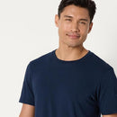 AMAZON ESSENTIALS MEN'S SLIM FIT COTTON CREW NECK SIZE MEN L - LIGHT GRAY/NAVY - Like New