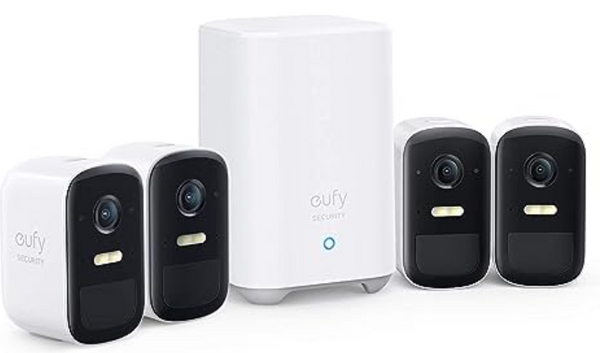 Eufy eufyCam 2C 4-Cam Wireless Home Security System Kit T88331D1 - White Like New