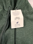 PACIFIC POLO CLUB FLEECE FULL-ZIP HOODIES - SIZE: MEN L GREEN - GREEN - Brand New