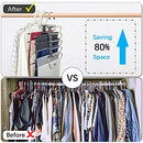 FEERAHOZER MAGIC PANTS HANGERS SPACE SAVING - 2 PACK, 10 CLIPS - BLACK - Like New