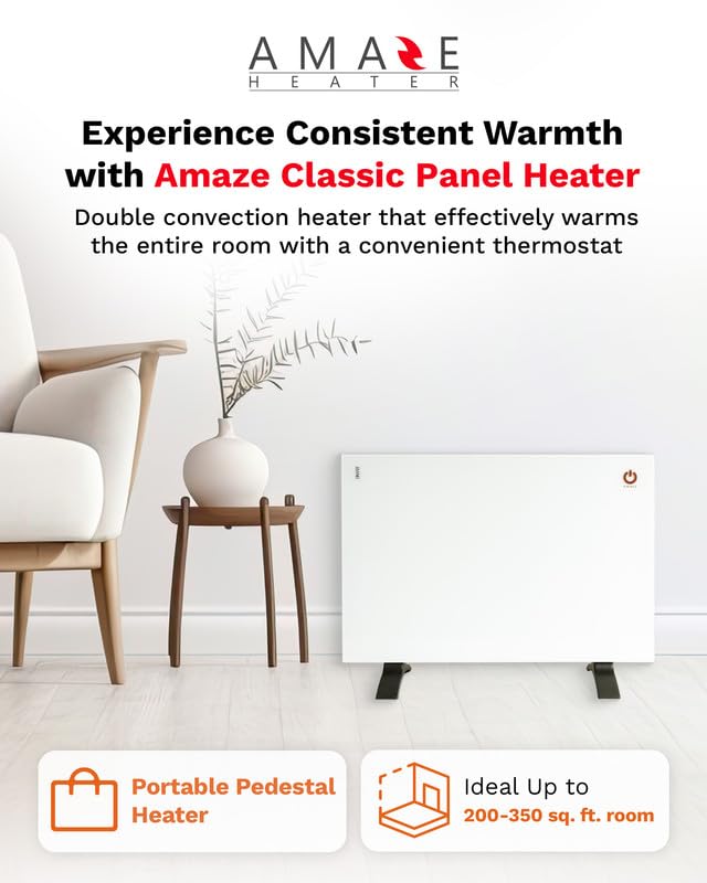 AMAZE-HEATER SPACE HEATER WITH THERMOSTAT - WHITE - Like New