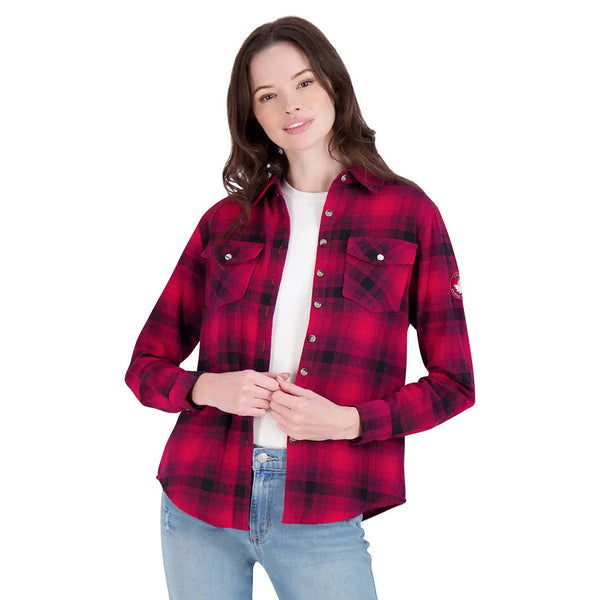 CANADA WEATHER GEAR WOMEN'S VINTAGE PLAID SHIRT - SIZE: L - RED/BLACK - Brand New