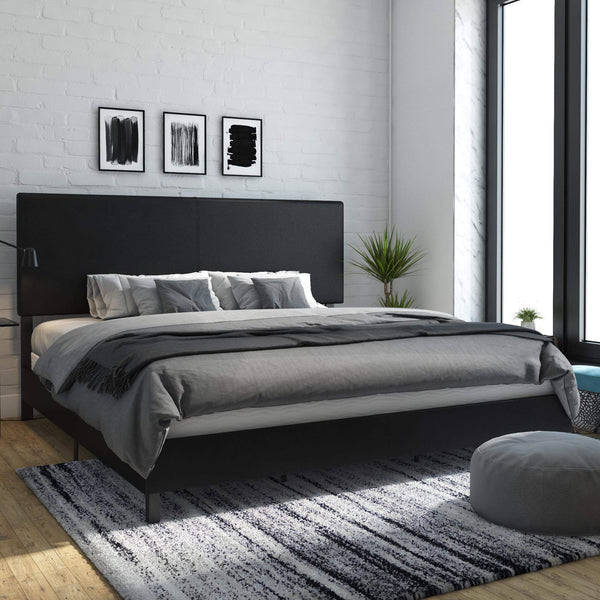 DHP JANFORD UPHOLSTERED BED, KING 4156049 - BLACK - Like New