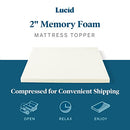 Lucid 2 Inch Ventilated Foam Mattress Topper Breathable Full Size B07NDZNGBC - Brand New