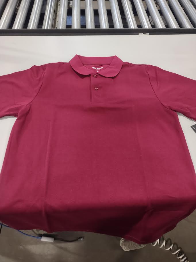 POLO AVENUE POLO SHIRT - SIZE: MEN L - BURGUNDY - Brand New