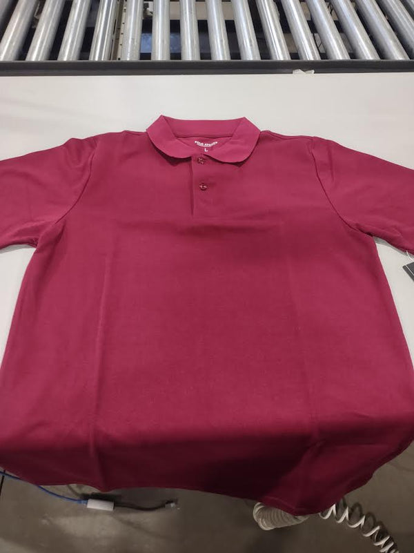 POLO AVENUE POLO SHIRT - SIZE: MEN L - BURGUNDY - Like New
