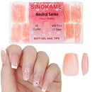 SINOKAME NEUTRAL XS COFFIN SOFT GEL TIPS EXTRA SHORT GEL PRESS ON NAILS - Brand New