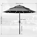 ABCCANOPY Solar Led Patio Umbrellas 3-Tiers 11FT (Dark Gray) - Like New