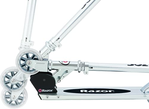 RAZOR A KICK SCOOTER FOR KIDS LIGHTWEIGHT FOLDABLE ALUMINUM FRAME - CLEAR/BLACK - Like New