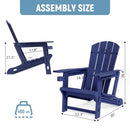 Trygoal Adirondack Chair, Plastic, 400 LBS Capacity Recliner - Navy Blue - Brand New