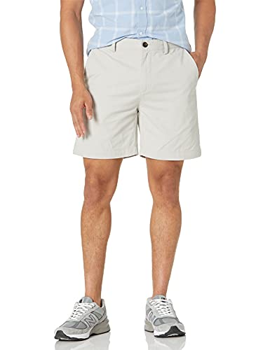 AMAZON ESSENTIALS MEN'S SLIM-FIT 7" CHINO SHORT - SIZE 32 - SILVER/GRAY - Brand New