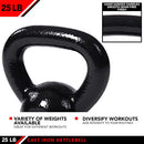 JFIT Cast Iron Kettlebell Single Weight Flat Bottom Polished Handle B08XSNZ54S - Brand New