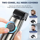 VIVAEASE VACUUM BEARD TRIMMER FOR MEN, UPGRADE ADJUSTABLE LENGTH - BLACK GREEN - Like New