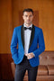 COOFANDY MENS TUXEDO JACKET SLIM FIT BLAZER JACKET FOR DINNER, ROYAL BLUE,XL - Brand New