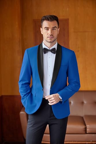 COOFANDY MENS TUXEDO JACKET SLIM FIT BLAZER JACKET FOR DINNER, ROYAL BLUE,XL - Brand New