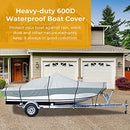 PRIMESHIELD BOAT COVER WATERPROOF 600D OXFORD MARINE GRADE TRAILERABLE - GREY - Like New