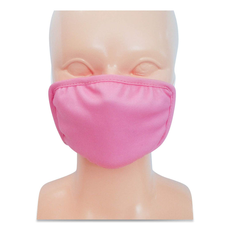 Kids Fabric Face Mask, Pink, 500/Carton - Brand New