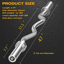 ELEVENS OLYMPIC BARBELL 7FT CURL BAR 4FT EZ BAR WITH KNURLED - SILVER/BLACK - Like New