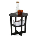 FURINNO JAYA CONTEMPORARY ENGINEERED WOOD OVAL END TABLE IN WALNUT - WALNUT - Like New