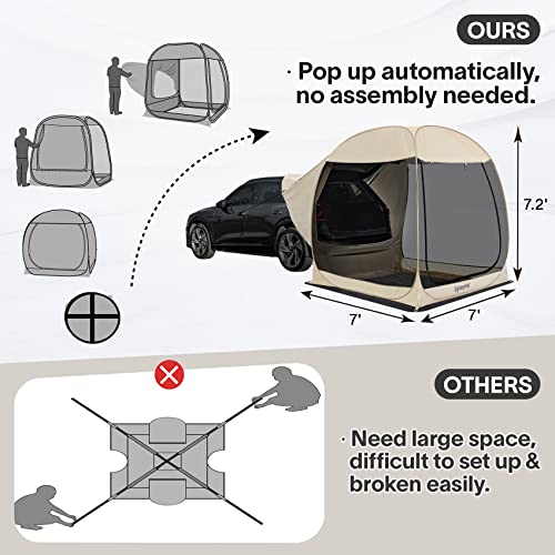 EIGHTEENTEK SUV CAR CAMPING TENT POP UP VERSATILE SHELTER TENT BEIGE - Like New
