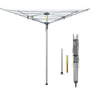 JS HANGER COLLAPSIBLE 4-ARM ROTARY UMBRELLA RACK CLOTHESLINE 131FT - GRAY - Like New