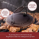CUISINEL GRILL PRESS - CAST IRON BURGER - 7.5" ROUND PRE-SEASONED - BLACK - Like New