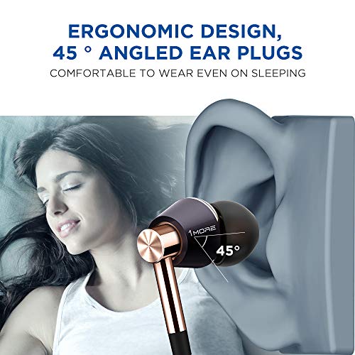 1MORE TRIPLE DRIVER IN-EAR EARPHONES HI-RES HEADPHONES HIGH FIDELITY - GOLD - Like New
