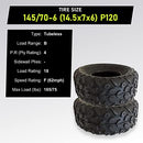 MMG Set of 2 ATV Tubeless Tires 145/70-6 (14.5x7x6) P120 B01EE9DH1G - New - Brand New