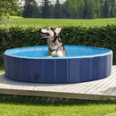 LIFEFAIR Foldable Dog Pool 63"×12" Hard Plastic Pet Swimming Pool Outside - BLUE - Like New