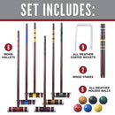 FRANKLIN SPORTS CROQUET SET - INTERMEDIATE CROQUET SET WITH MALLETS - MULTICOLOR - Brand New