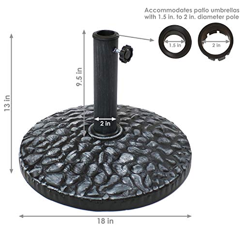 Sunnydaze 18-Inch Diameter Pebble Texture Resin Umbrella Base - Gray - Like New