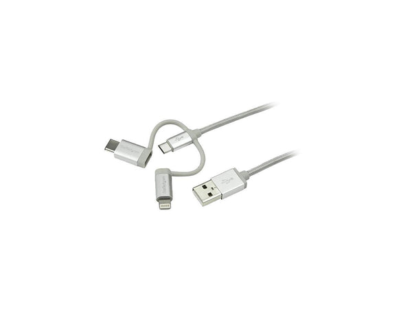 StarTech LTCUB1MGR USB Multi Charger Cable - 1m / 3 ft - USB to USB C / Micro