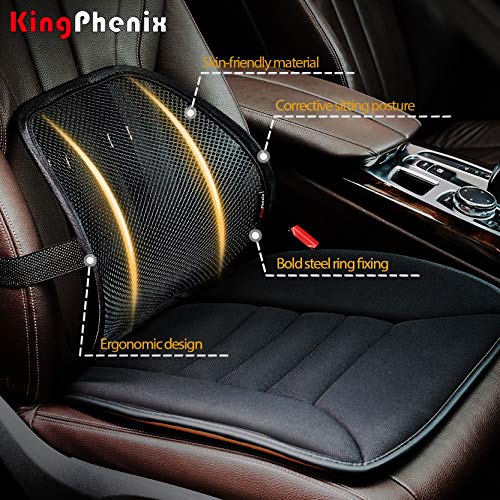 KINGPHENIX LUMBAR SUPPORT (2 PACK) WITH BREATHABLE MESH, SUIT FOR CAR/OFFICE - Brand New