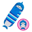 HAPPY NAPPERS 66” X 30”, PILLOW & SLEEPY SACK IN ONE – BLUE SHARK- BLUE SHARK - Like New