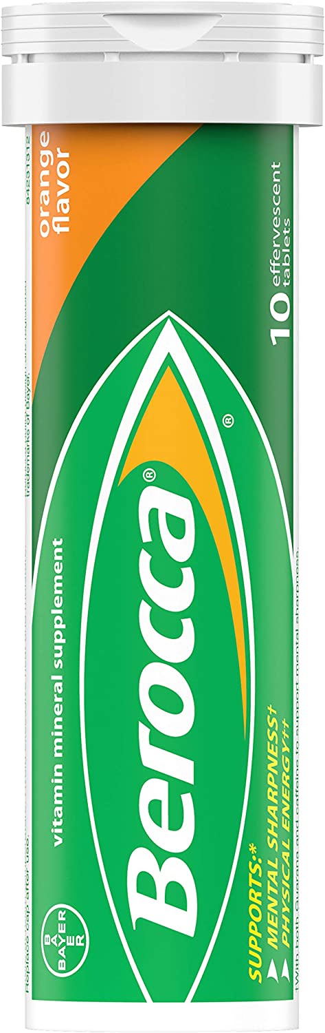 10 Pack: Berocca Energy Vitamin Supplement Orange Flavor 10CT per pack New