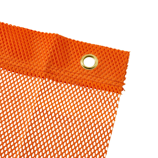 Orange Mesh Flag w Grommets 18in x 18in