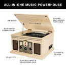 VICTROLA THE QUINCY 6-IN-1 BLUETOOTH RECORD MULTIMEDIA VTA-200B - GRAY WOOD - Brand New