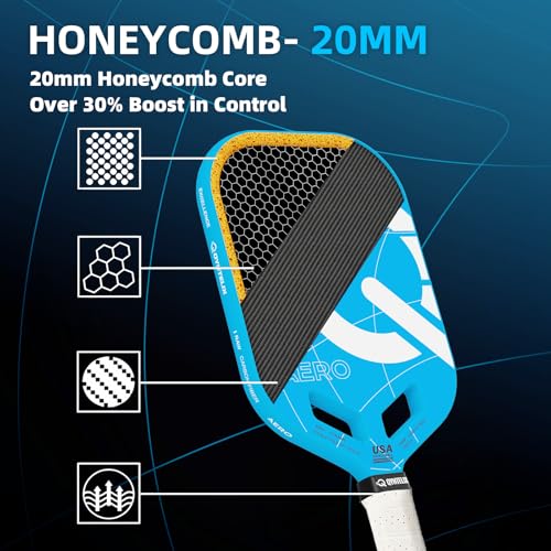 QYNTELIX PICKLEBALL PADDLES, 20MM POLYPROPYLENE HONEYCOMB CORE - Scratch & Dent